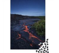 70x50cm/1000pcs 1000 Piece Jigsaw, Lava Flow at Night, New Year Gift | For after-work downtime: Adult jigsaw puzzle with 1000 pieces; with the complete challenge to keep the challenge engaging.
