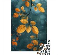 70x50cm/1000pcs 1000 Piece Jigsaw, Leaves In The Rain Minimal, Winter Gift