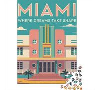 70x50cm/1000pcs 1000 Piece Jigsaw, Miami︰ Where Dreams Take Shape, Winter Gift