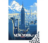 70x50cm/1000pcs 1000 Piece Jigsaw, New York City Skyline, Festive Present | For relaxed after-work puzzle time: Adult jigsaw puzzle with 1000 pieces; for a satisfying activity at home.