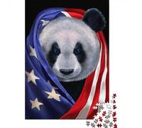 70x50cm/1000pcs 1000 Piece Jigsaw, Panda USA Patriot, Festive Gift