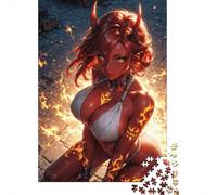70x50cm/1000pcs 1000 Piece Jigsaw, Red Demoness Fire Tattoos, Festive Gift