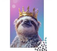 70x50cm/1000pcs 1000 Piece Jigsaw, Sloth King, Festive Present | For relaxed weekends at home, this adult jigsaw puzzle with 1000 pieces can be enjoyed across several sessions.