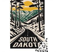 70x50cm/1000pcs 1000 Piece Jigsaw, South Dakota Road Trip Art Print