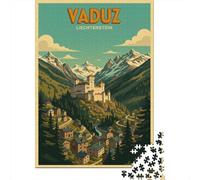 70x50cm/1000pcs 1000 Piece Jigsaw, Vaduz, Liechtenstein Vintage Travel