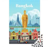 70x50cm/1000pcs, Classic Jigsaw Puzzle, 1000 Pieces, Travel to Bangkok