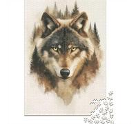 70x50cm/1000pcs, Classic Jigsaw Puzzle, 1000 Pieces, Wolf Mountain Forest | For after-work downtime: Adult jigsaw puzzle with 1000 pieces; with the complete challenge to keep the challenge engaging.