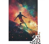 70x50cm 1000pcs Football Galaxy Silhouette Jigsaw Puzzle, 1000 Piece