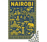 70x50cm 1000pcs Nairobi Cityscape Illustration Jigsaw Puzzle, 1000 Piece