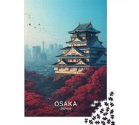 70x50cm 1000pcs Osaka Castle with Red Maple Trees Jigsaw Puzzle, 1000 Piece