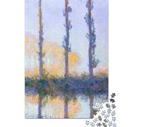 70x50cm/1000pcs, Paper Puzzle, 1000 Pieces, Claude Monet Four Trees