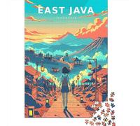 70x50cm/1000pcs, Paper Puzzle, 1000 Pieces, East Java Indonesia Travel Poster
