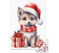 70x50cm/1000pcs, Paper Puzzle, 1000 Pieces, Jolly Xmas Wolf | For quiet Christmas days, this adult jigsaw puzzle with 1000 pieces adds a classic jigsaw activity to the holiday season.
