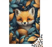 70x50cm/1000pcs, Paper Puzzle, 1000 Pieces, Red Fox In Autumn Leaves | For screen-free Christmas time, this adult jigsaw puzzle with 1000 pieces gives adults a calm winter activity.