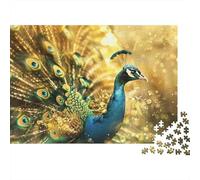 70x50cm 1000pcs Peacock Feathers Wall Mural Jigsaw Puzzle, 1000 Piece