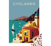 70x50cm/1000pcs, Picture Puzzle, 1000 Pieces, Cyclades