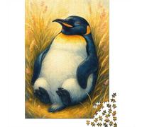 70x50cm 1000pcs Relaxing Penguin in Golden Field Jigsaw Puzzle, 1000 Piece | For the Christmas break: Adult jigsaw puzzle with 1000 pieces fits Christmas gifting, holiday breaks and winter weekends.