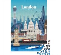 70x50cm 1000pcs Travel to And Visit London Jigsaw Puzzle, 1000 Piece