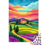 70x50cm 1000pcs Tuscan Villa Sunset Italy Art Jigsaw Puzzle, 1000 Piece