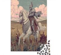 70x50cm/1000pcsKnight in Armor Puzzle Riding A White Horse DIY-Puzzle Für Erwachsene