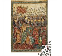 70x50cm/1000pcsPuzzles, Puzzles Für Erwachsene Und Teenager Medieval Manuscript Illustration, Grand Battle Scene