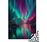 70x50cm/1000pcsPuzzles, Puzzles Für Erwachsene Und Teenager Neon Polar Bear at Night