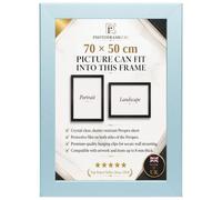 70x50cm - 700x500mm Silver Picture Frame for Wall Mount | Wood Effect Photo Frame with Clear Perspex glass | Portrait or Landscape Frame for Posters, Certificates, Puzzles & Home Décor