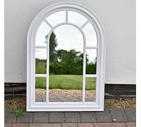 70x50cm WINDOW STYLE WALL MIRROR SIMPLY STYLISH DECOR MIRROR WHITE WALL WINDOW MIRROR (WHITE)