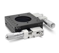 70x70mm Xy Manual Linear Stage, Optical Trimming Bearing Platform, 0.01mm Micrometer Adjustment, Horizontal Load 5kg, 13mm Travel, For Optical Lab Precision Measurement