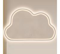 70x90cm LED Vanity Mirror - Asymmetrical Cloud Shape Anti-Fog Backlit with Dimmable 3 Color Modes & Dual Touch Switch - Perfect for Modern Bathroom Decor