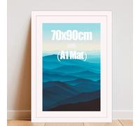 70x90cm Picture Frame with A1 White Mount, Vertical and Horizontal Wall Hanging Photo frame, 24x36 Inch Frame for 33x23 Inch Image Size, 90x70cm Picture Frames