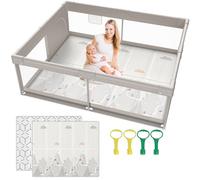 71 * 59 inch Baby Playpen with Mat for Babies, Toddlers and Kids