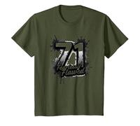 71 and Fearlessly Flawed Birthday Gift Inspiration T-Shirt, Youth, Olive Green, X-Small