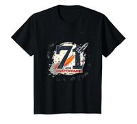 71 and Unstoppable Birthday Gift - Retro Space Theme T-Shirt, Kids, Black, 12 Years