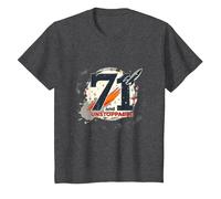 71 and Unstoppable Birthday Gift - Retro Space Theme T-Shirt, Kids, Dark Heather Grey, 4 Years