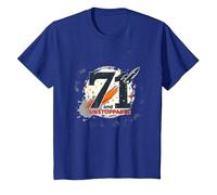 71 and Unstoppable Birthday Gift - Retro Space Theme T-Shirt, Kids, Royal Blue, 3 Years