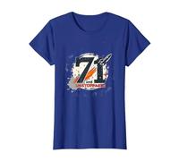 71 and Unstoppable Birthday Gift - Retro Space Theme T-Shirt, Women, Royal Blue, XXL