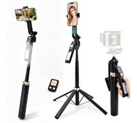 71" Auto Face Tracking Selfie Stick Tripod, 360°Rotation Extendable Phone Tripod Stand with fill light for Selfies,Video Recording for iPhone,Camera Applied to TikTok