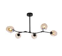 71"Glass Ball Branches Chandelier,E26 Sputnik Chandelier Adjustable Height, 8-Lights Mid Century Globe Pendant Light,Hand Blow Metal Light Fixtures Gradient Soot,Gradient Soot,d 3-