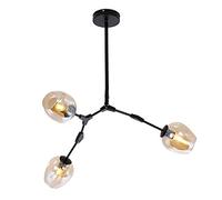71"Glass Ball Branches Chandelier,E26 Sputnik Chandelier Adjustable Height, 8-Lights Mid Century Globe Pendant Light,Hand Blow Metal Light Fixtures Gradient Soot,Gradient Soot,d 3-