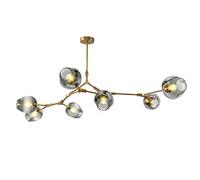 71"Glass Ball Branches Chandelier,E26 Sputnik Chandelier Adjustable Height, 8-Lights Mid Century Globe Pendant Light,Hand Blow Metal Light Fixtures Gradient Soot,Gradient Soot,d 3-Li