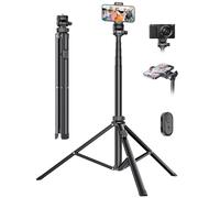 71 inch Phone Tripod Stand & Selfie Stick Tripod, Extendable Cell Phone Tripod with Wireless Remote and Multi-function Phone Holder, YUMAZLA Reinforced Tripod for iPhone, Smartphones, DSLR