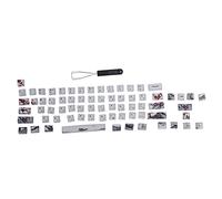 71 - Key PBT Keycaps Set, Mechanical Keyboard Keycaps, 5 - Sided Sublimation Dye - Sub Keycaps for RK61, Anne Pro, GK61, GH60, IKBC Poker, Gans Alt61, Optical & MX Switch Keyboards (English-Russian)