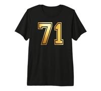 71 Number Seventy-One Team Sports Graphic Varsity Matching Premium T-Shirt