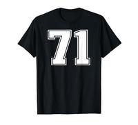 71 Number Seventy-One Team Sports Graphic Varsity Matching Value Graphic T-Shirt, Men, Black, S