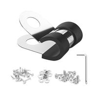 71 Packs 1/4 Inch P Clamps Stainless Steel - Rubber Insulated Adel Clamps Small Cable Holder with Imperial Scale Marking Wire Fastener for Tube, Pipe or Wire Installation at Home & Office (35 Pcs 6mm)