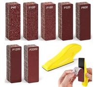 71 PCS Mini Detail Sanding Kit, 40-2000 Grit Hook and Loop Sandpaper | with Hand Sanding Block for Tight Narrow Spaces, Wood, Auto, Metal, Glass, Resin, Crafts, DIY
