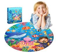 71 Piece Ocean Puzzle, Jumbo Floor Puzzle for Kids Under The Sea Large Floor Jigsaw Underwater World Round Jigsaw for Toddler Children 4-6 Years Ocean Theme Educational Toys for Boys Girls