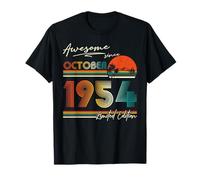 71 Year Old Vintage October 1954 Retro 71st Birthday Men Dad T-Shirt