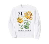 71 Years Loved And Blessed Floral Flower Stamp 71st Birthday Sweatshirt